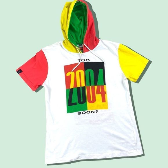 90s Cross Colors Hooded T-Post T-Shirt - Picture 2 of 10